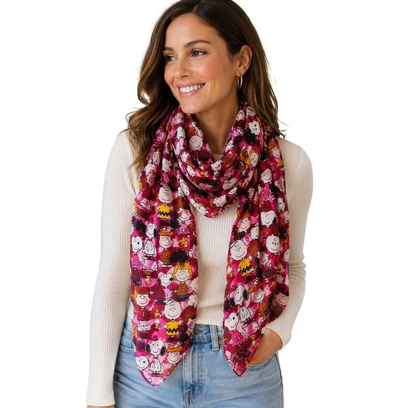 Codello x Peanuts Snoopy Oversized Scarf Wrap Shawl Pink